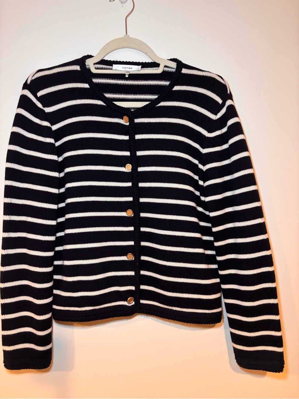 Frame Striped Cardigan